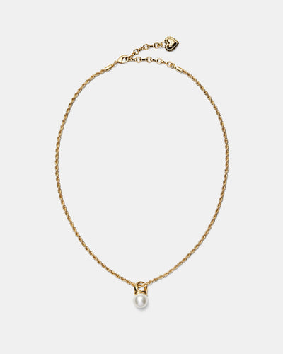 En Pointe Pearl Pendant Necklace - Gold