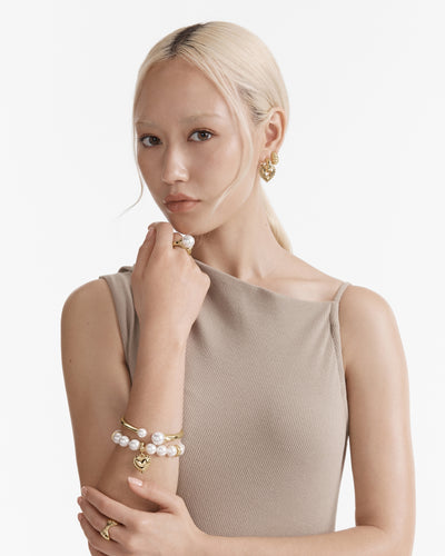 En Pointe Pearl Ring - Gold