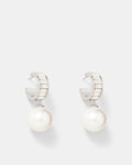 Releve Pearl Hoop Earrings - Silver