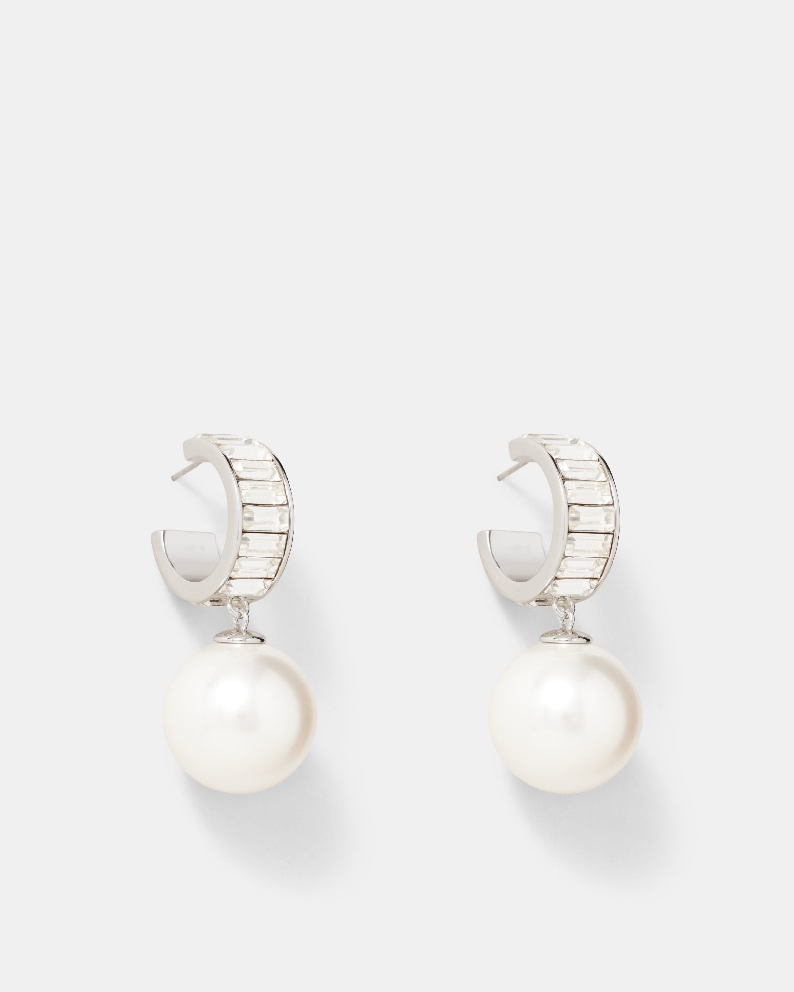 Releve Pearl Hoop Earrings - Silver