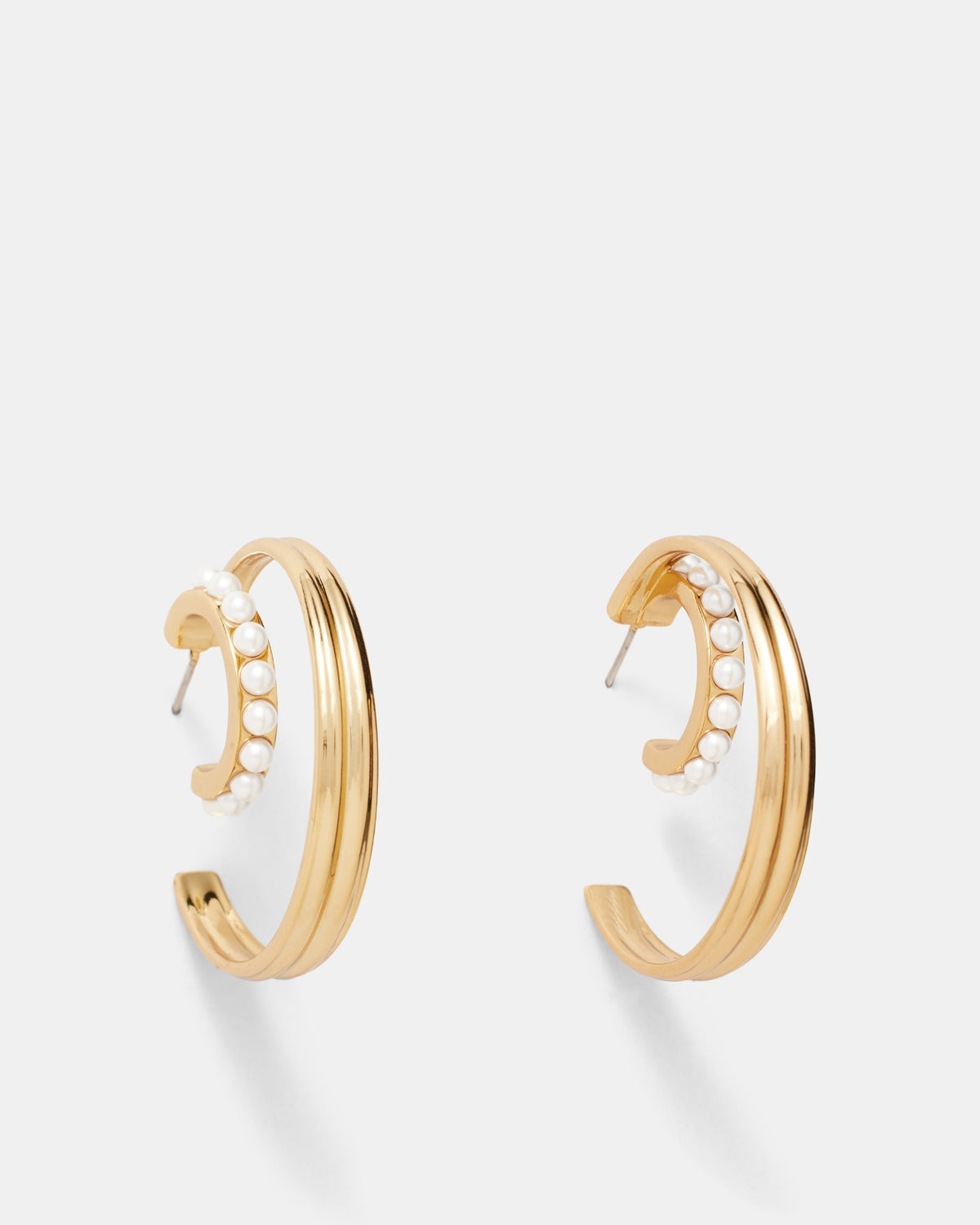 Releve Double Hoop Earrings - Gold