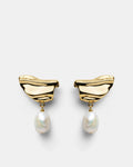 Curtain Call Pearl Earrings - Gold