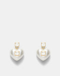 Devotion Heart Earrings - Pearl