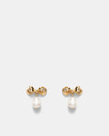 Darcys Bow Pearl Earrings - Gold