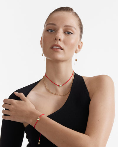 Atomic Heart Cord Bracelet - Claret