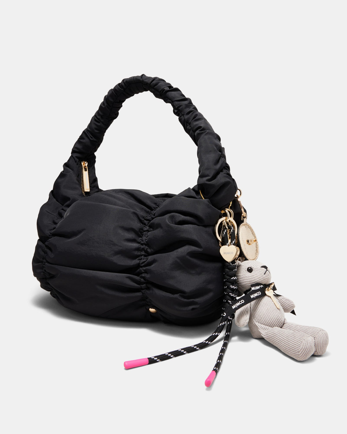 Bungee Heart Bag Charm - Black