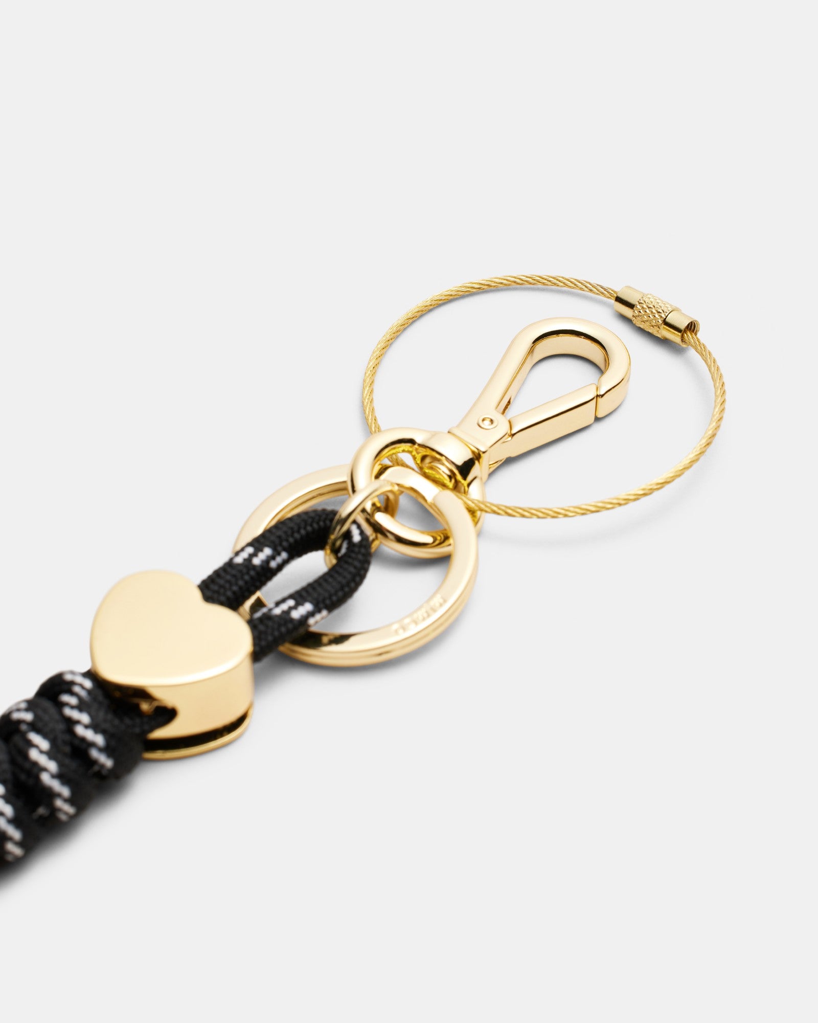 Bungee Heart Bag Charm - Black
