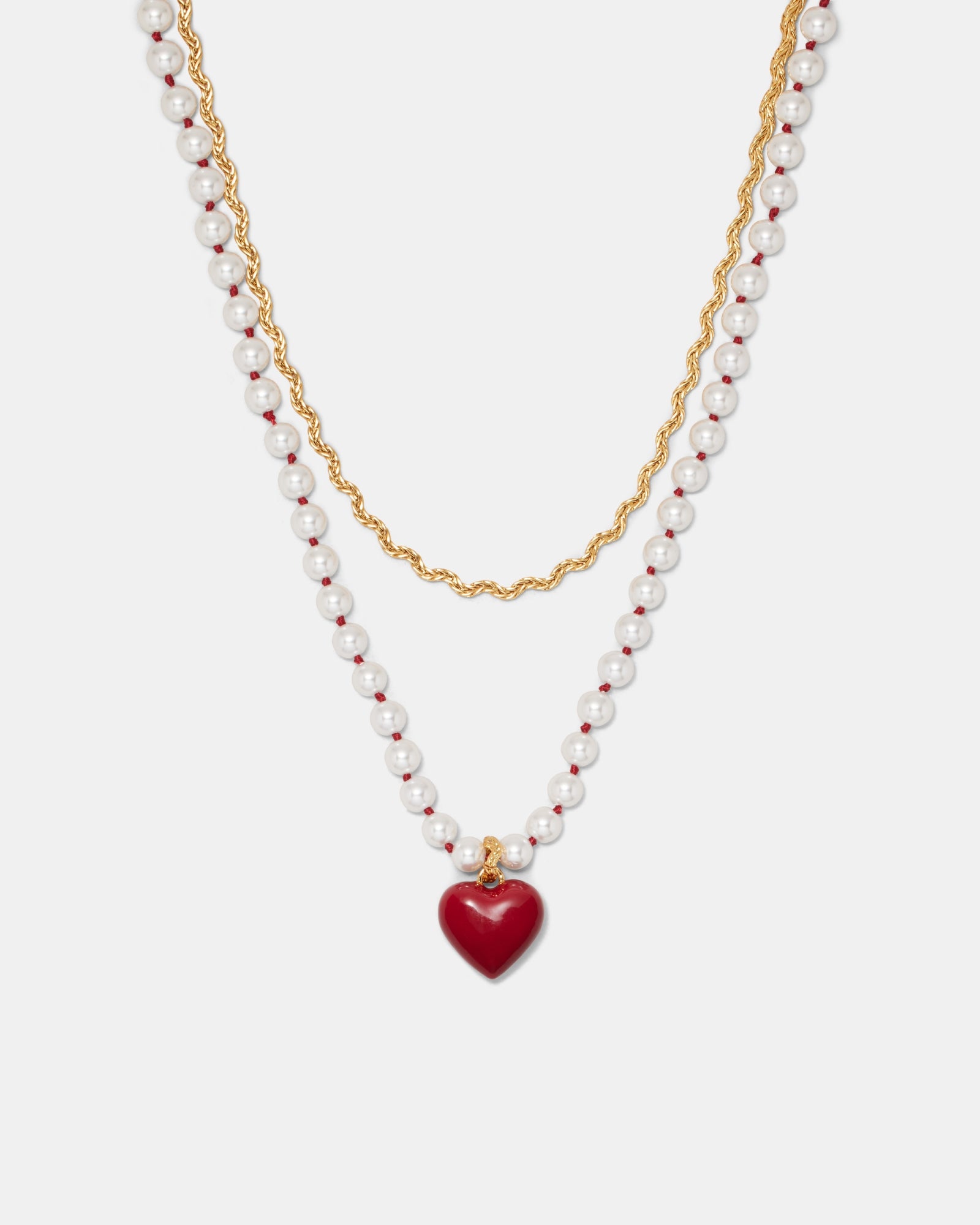 Heart Beat Necklace - Claret