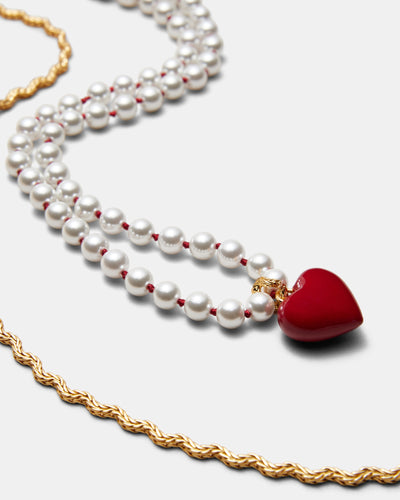 Heart Beat Necklace - Claret