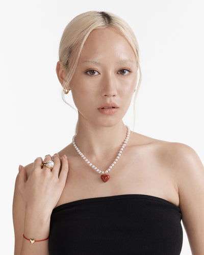 Heart Beat Necklace - Claret