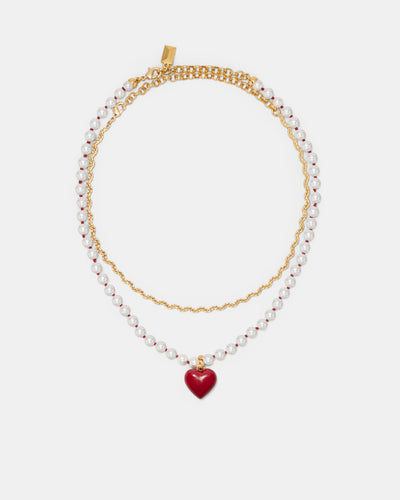 Heart Beat Necklace - Claret