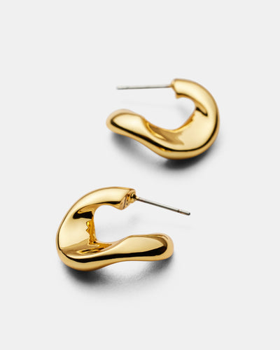 Link Up Hoop Earrings - Gold