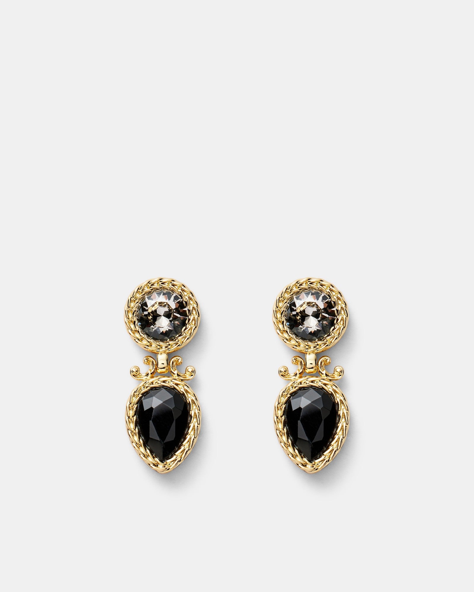 So Ornate Drop Earrings - Black