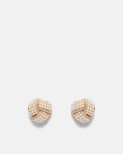 Tie The Knot Stud Earrings - Gold