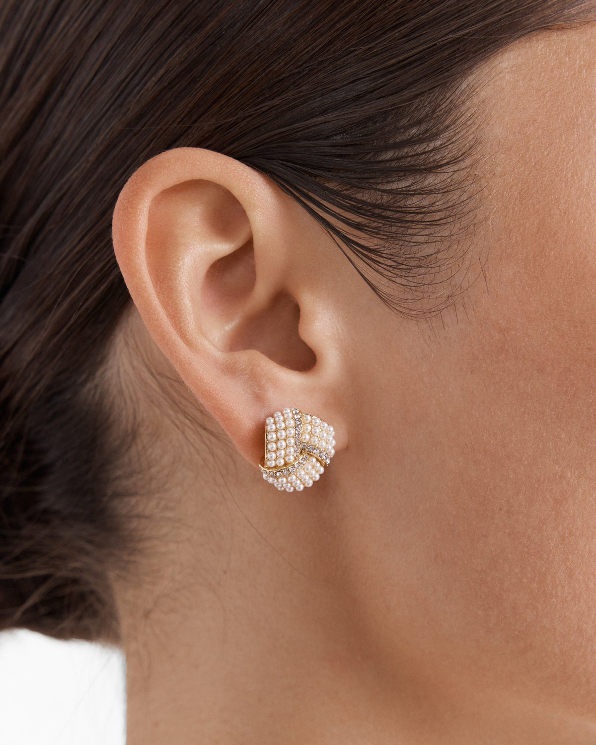 Tie The Knot Stud Earrings - Gold