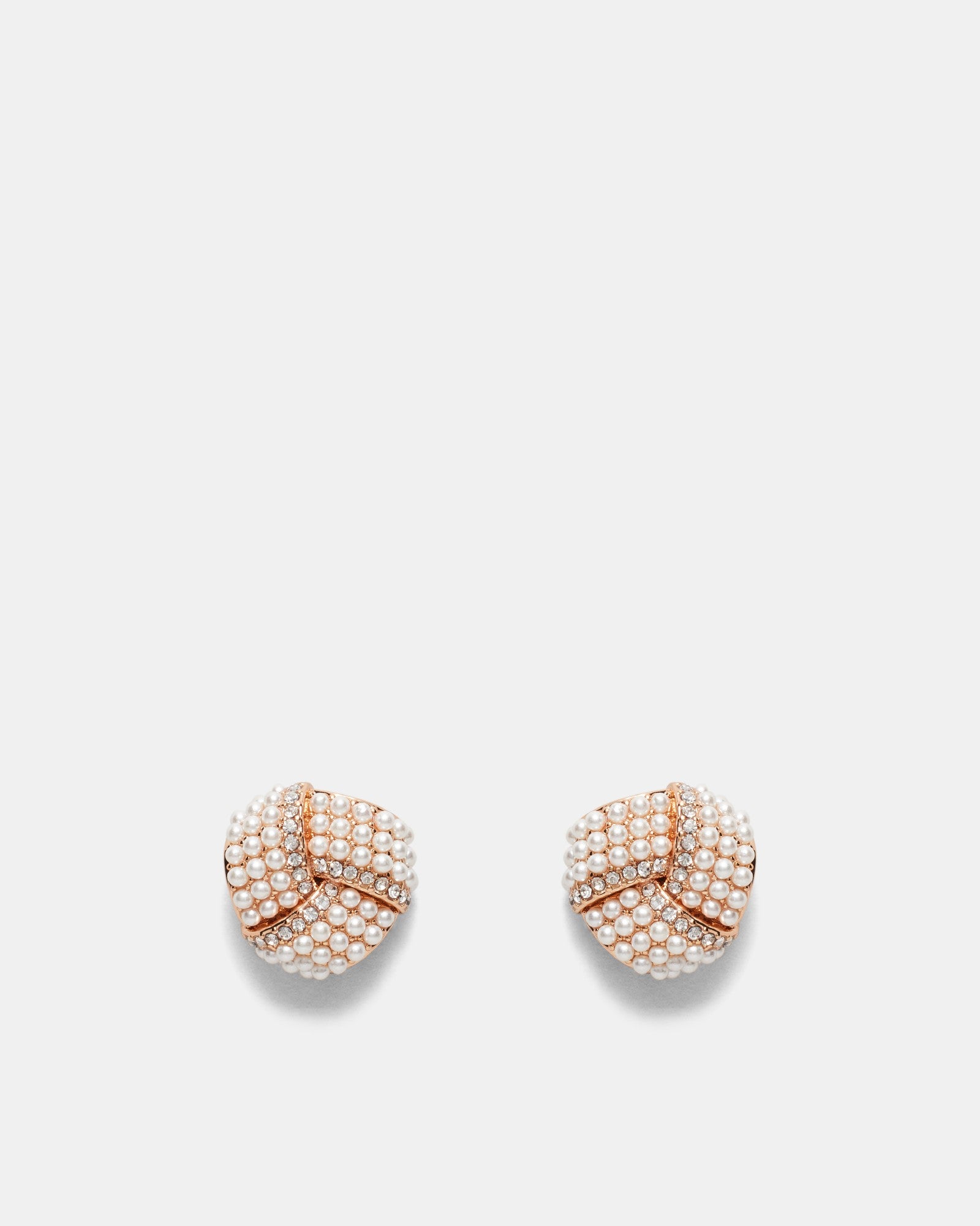 Tie The Knot Stud Earrings - Rose Gold