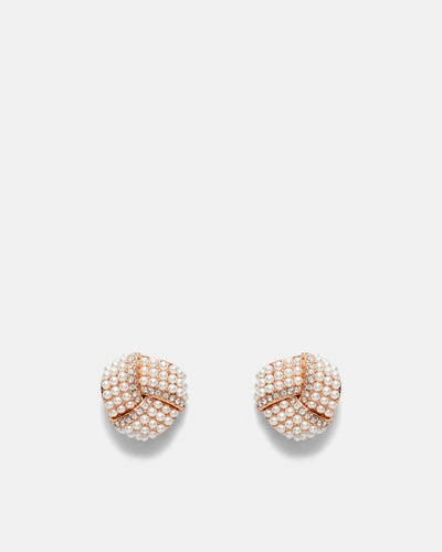 Tie The Knot Stud Earrings - Rose Gold
