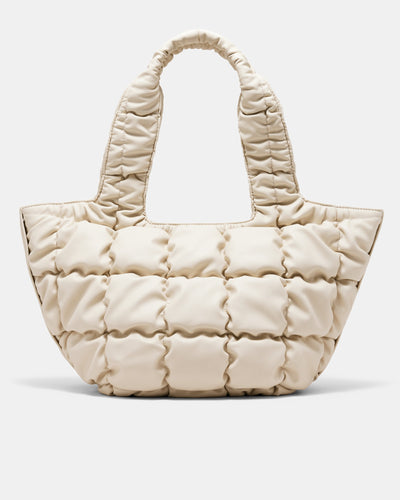 Isadora Quilted Tote Bag - Pearl