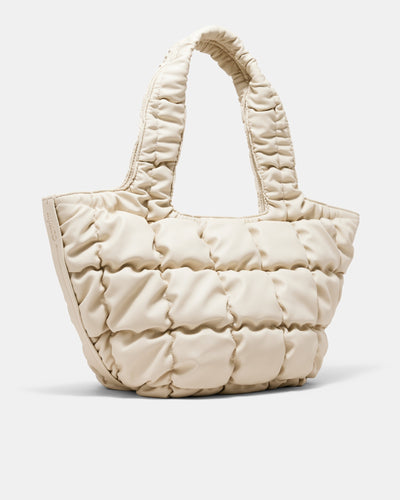 Isadora Quilted Tote Bag - Pearl