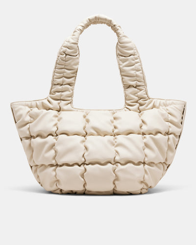 Isadora Quilted Tote Bag - Pearl
