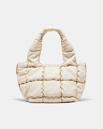 Isadora Quilted Mini Tote Bag - Pearl