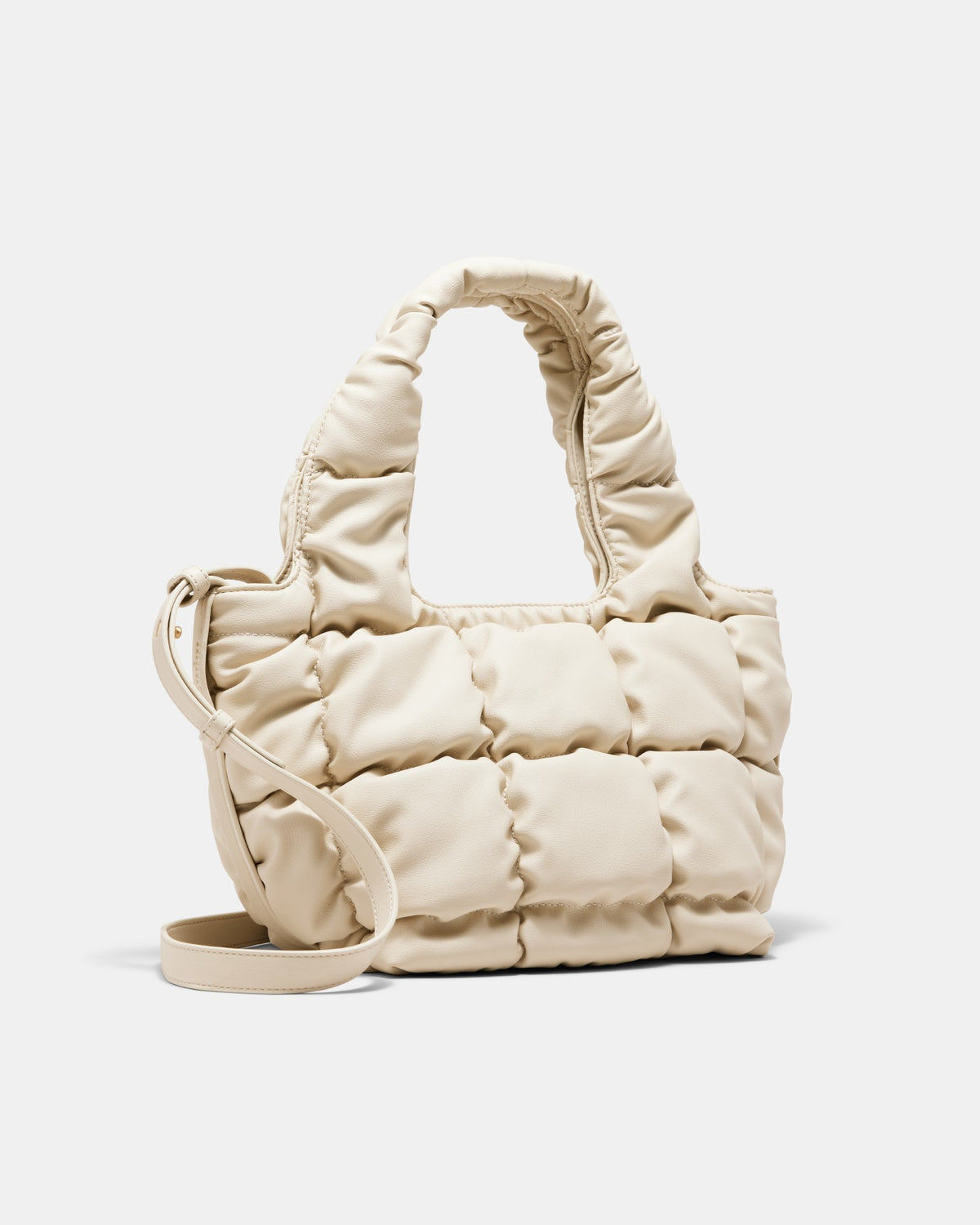 Isadora Quilted Mini Tote Bag - Pearl