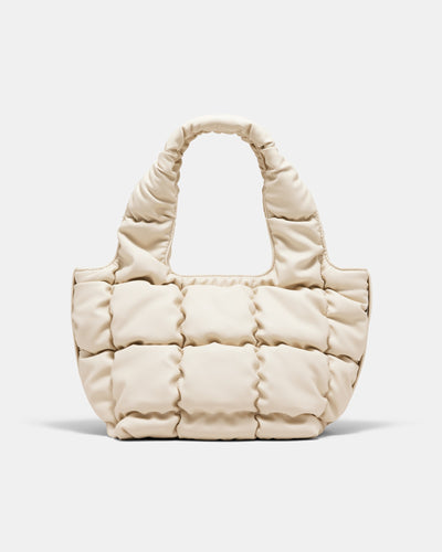 Isadora Quilted Mini Tote Bag - Pearl