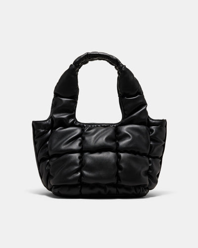 Isadora Quilted Mini Tote Bag - Black