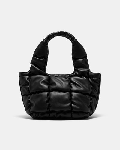 Isadora Quilted Mini Tote Bag - Black
