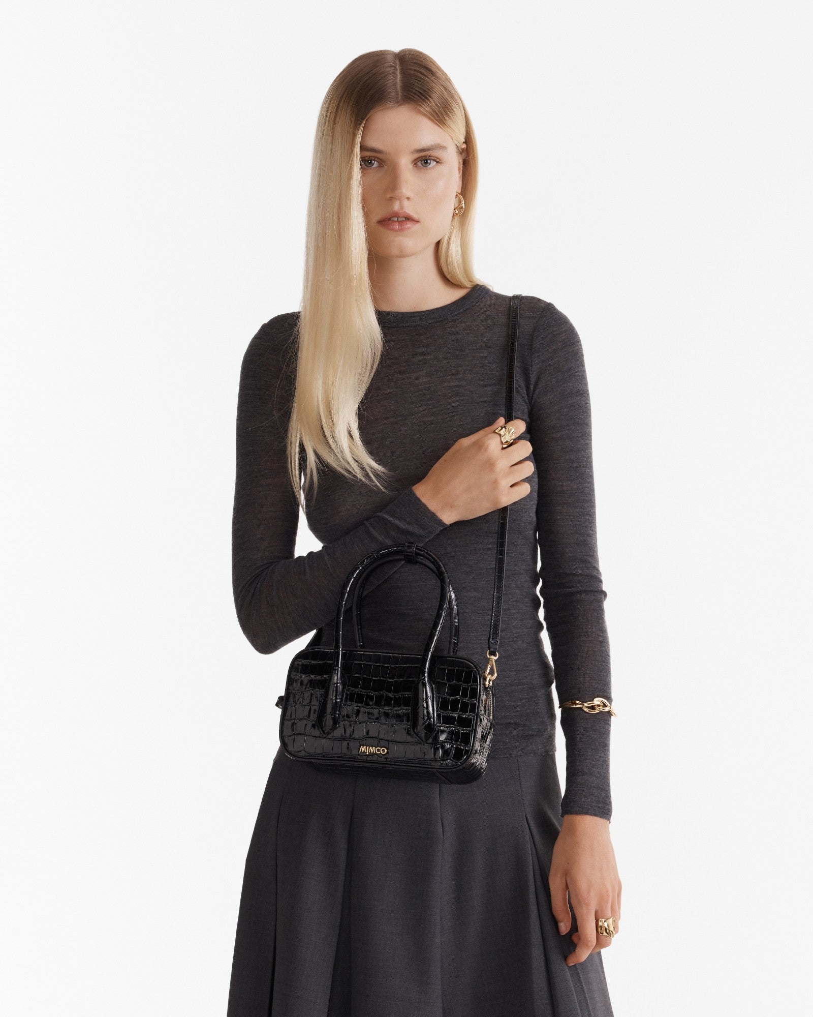 Jolene Mini Bowler Bag - Black