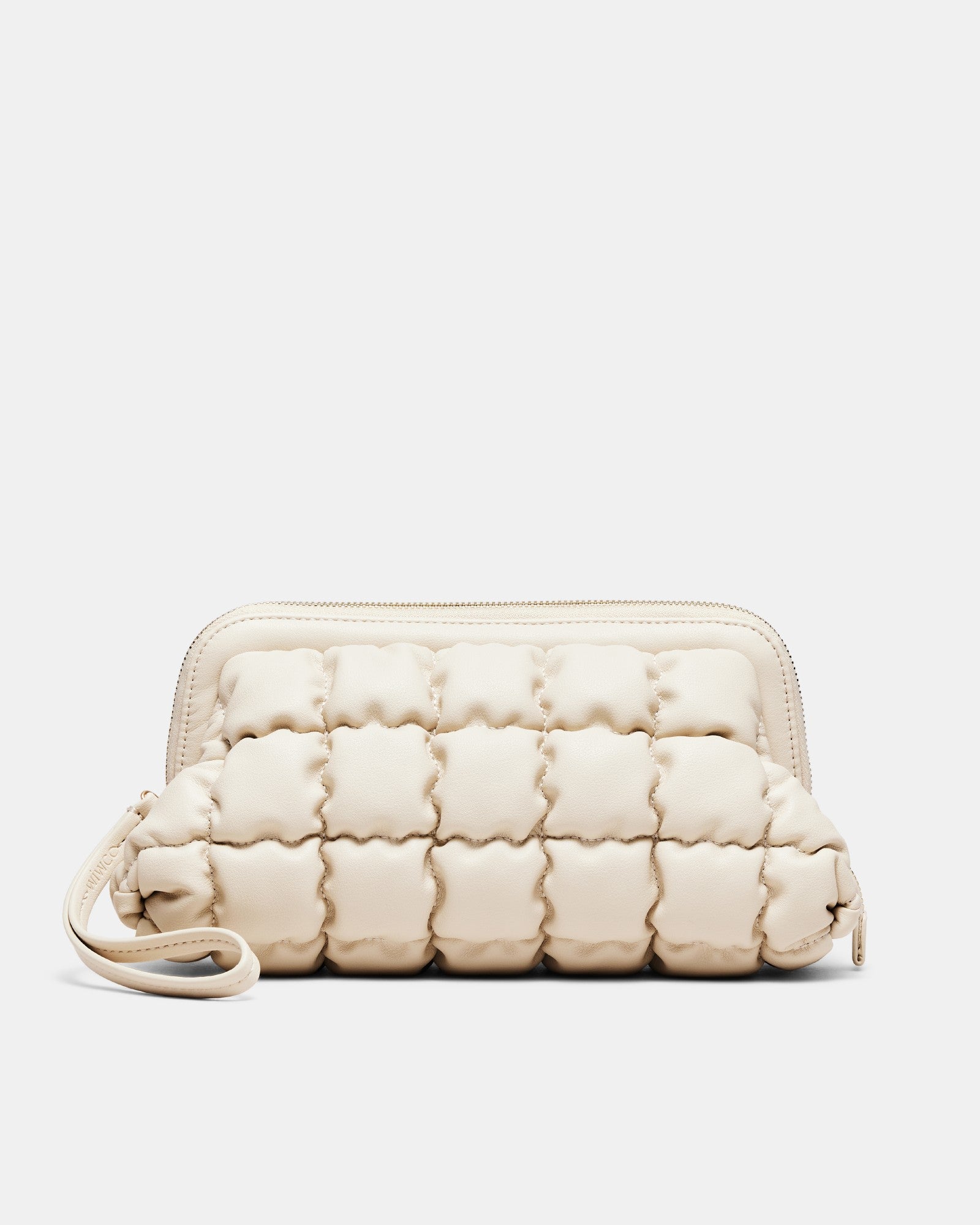 Isadora Quilted Clutch Bag - Pearl