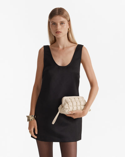 Isadora Quilted Clutch Bag - Pearl