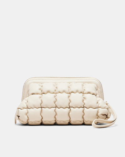 Isadora Quilted Clutch Bag - Pearl