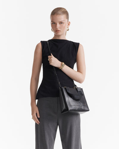 Cremorne Mini Tote Bag - Black Light Gold