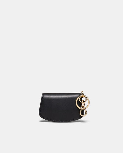 Giselle Card Holder Bag Charm - Black Light Gold