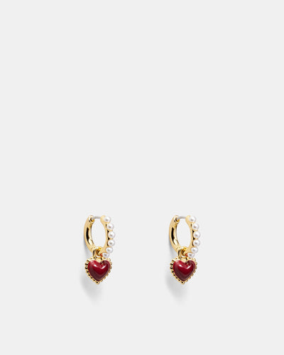 En Pointe Hoop Earrings - Claret