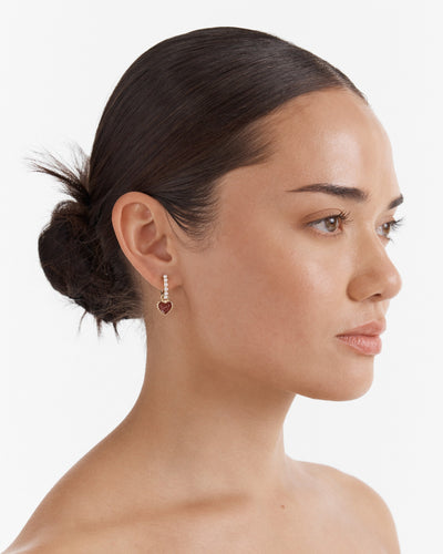 En Pointe Hoop Earrings - Claret