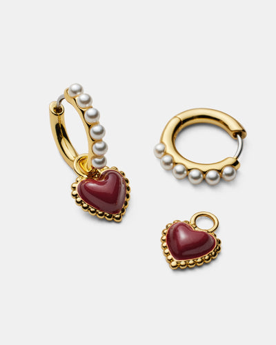 En Pointe Hoop Earrings - Claret