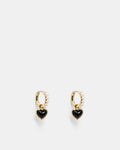 En Pointe Hoop Earrings - Black