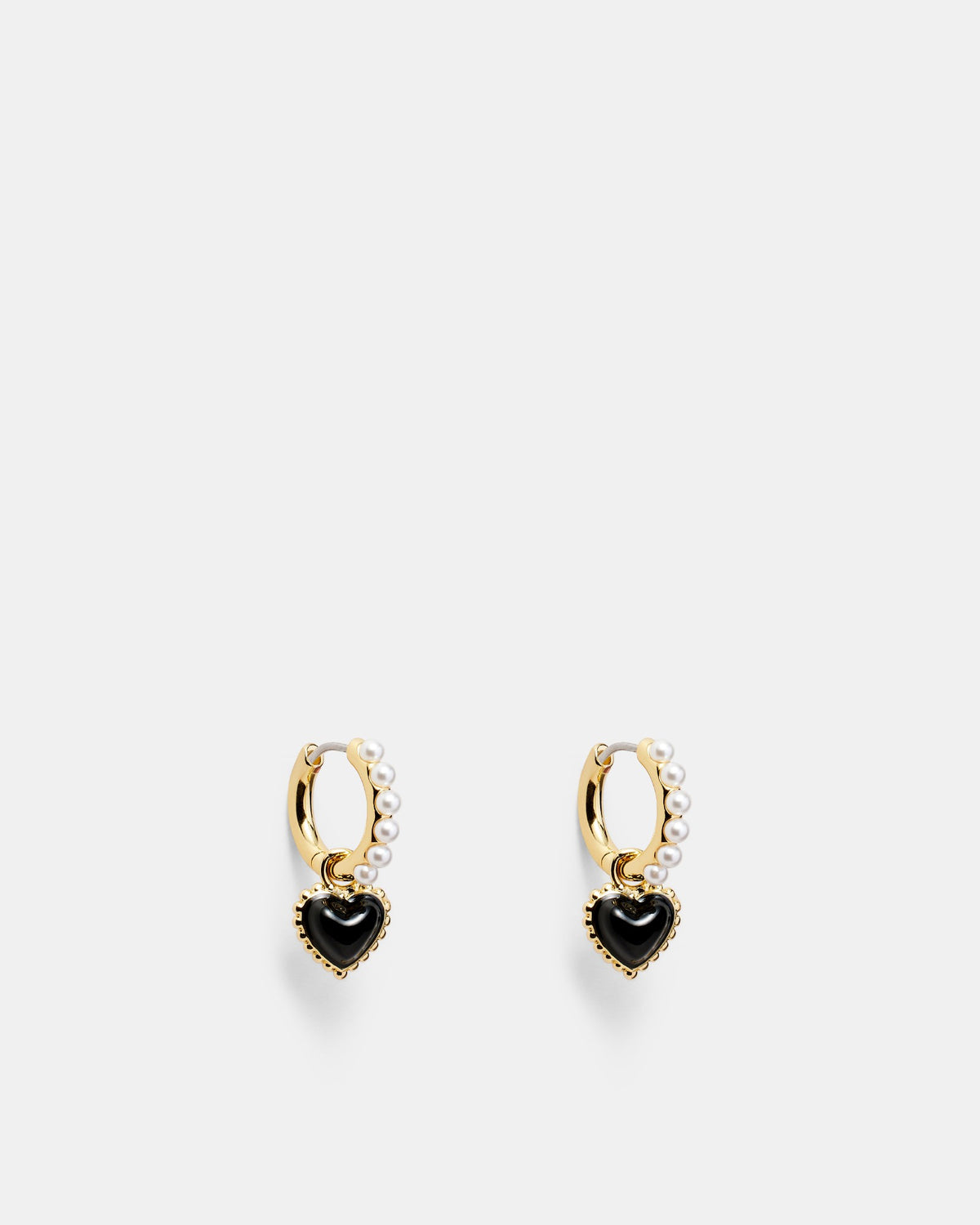 En Pointe Hoop Earrings - Black