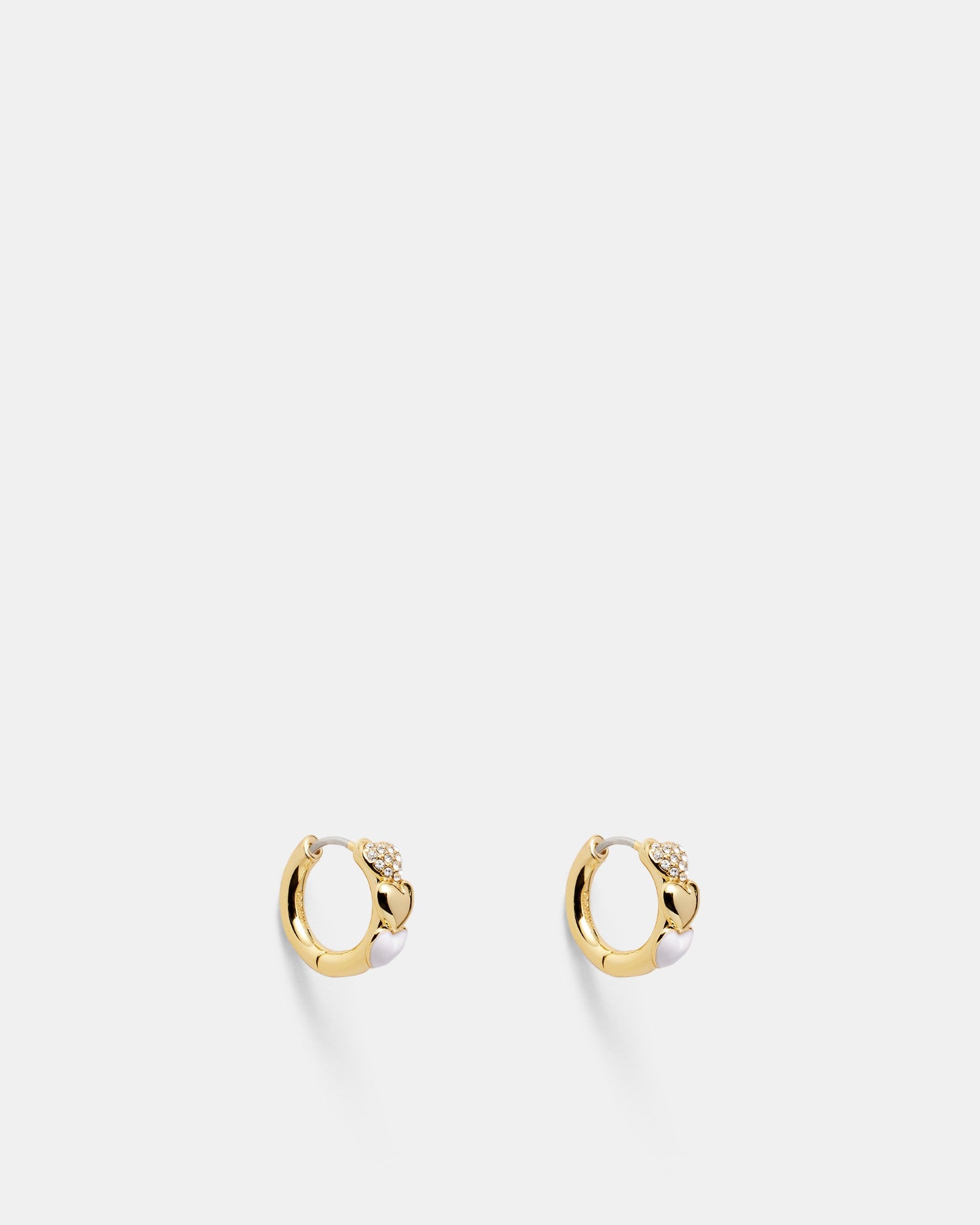 All Heart Huggie Earrings - White