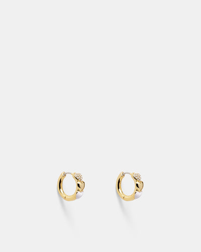 All Heart Huggie Earrings - White