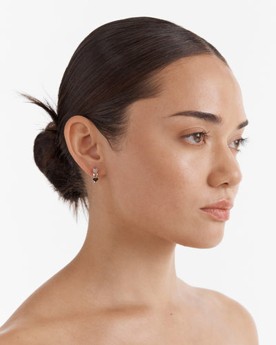 All Heart Huggie Earrings - Black