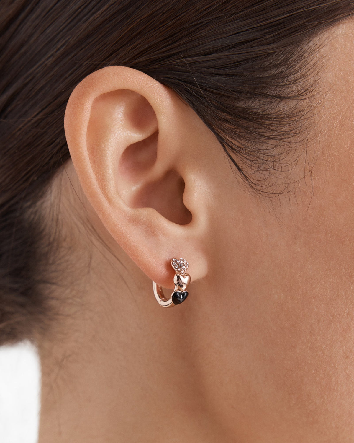 All Heart Huggie Earrings - Black