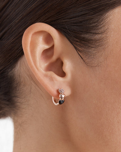 All Heart Huggie Earrings - Black