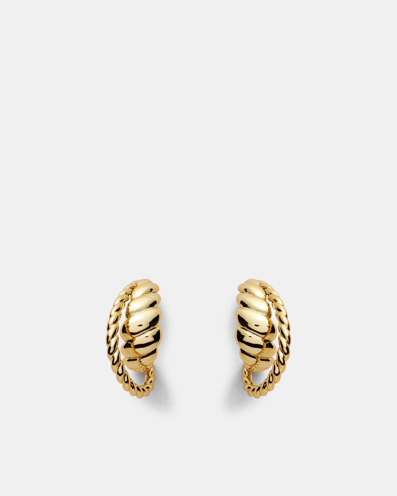 Roped In Hoop Earrings - Gold