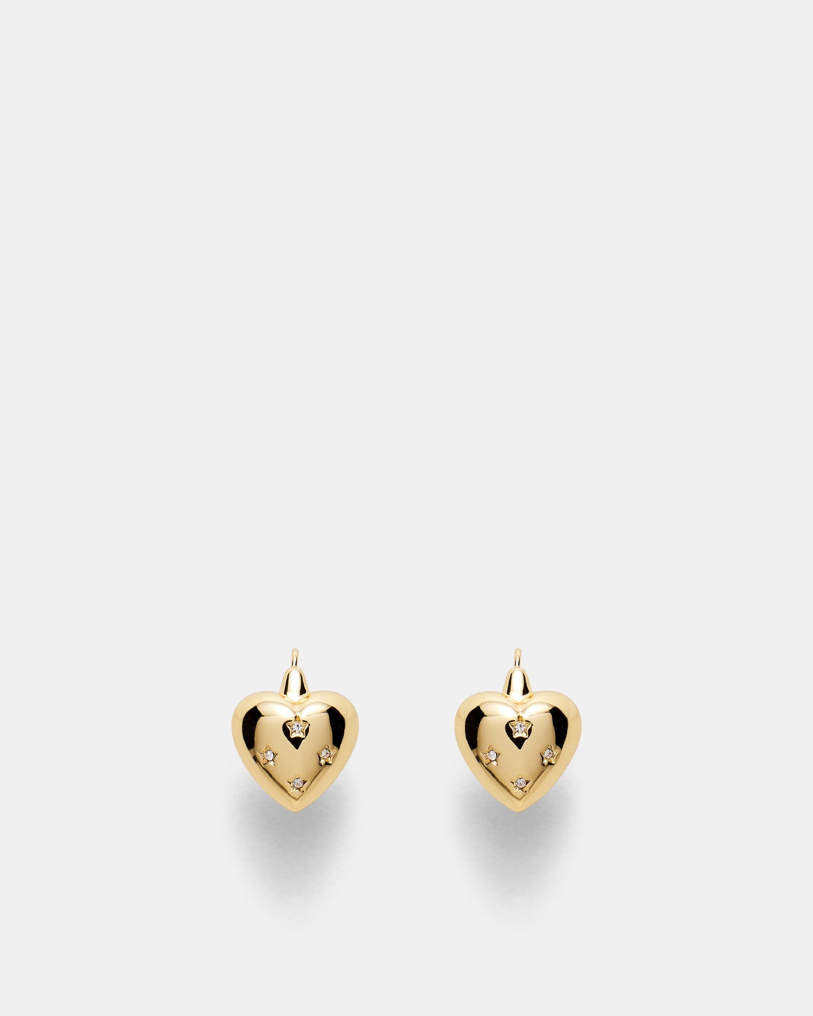 Smitten Heart Stud Earrings - Gold