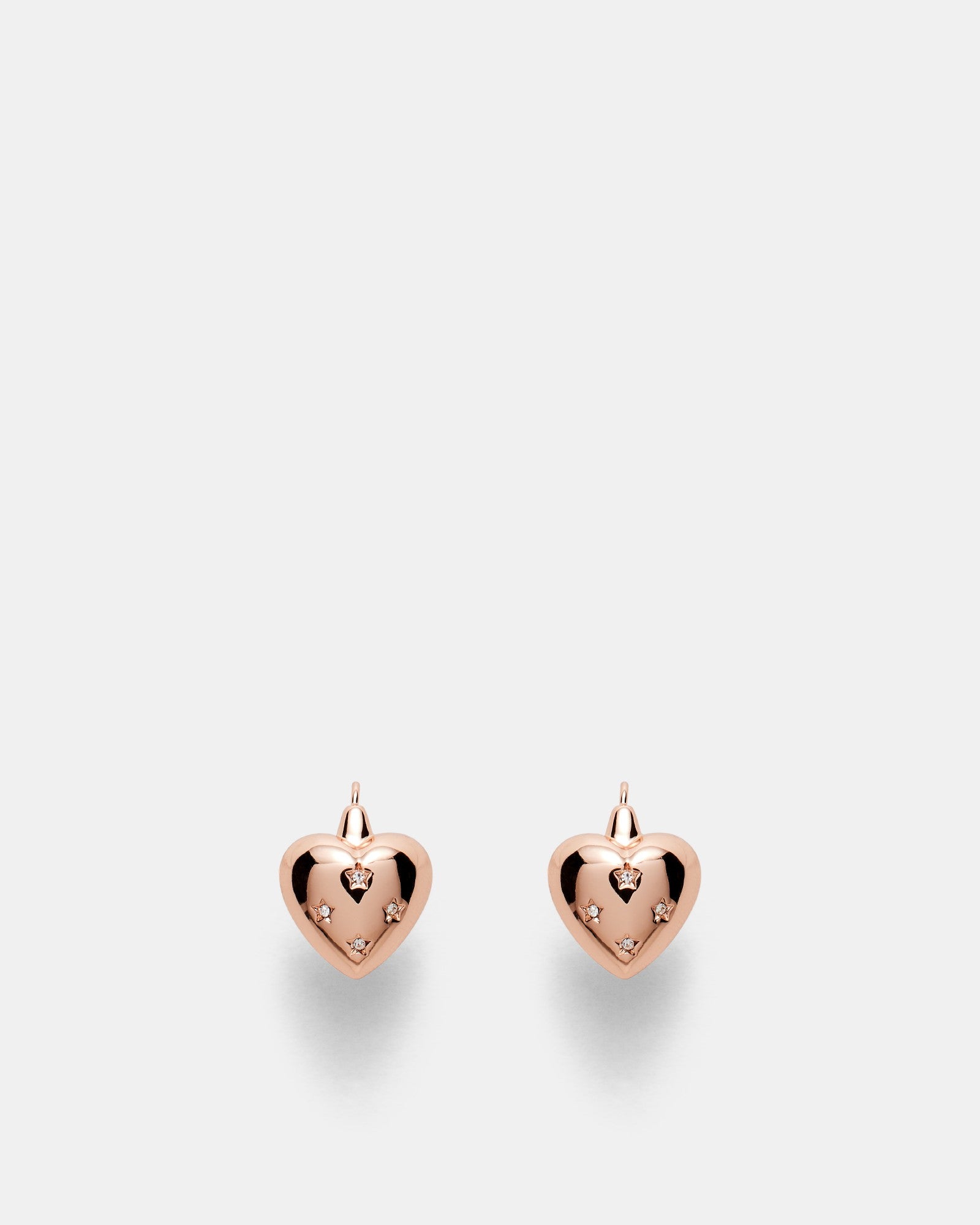 Smitten Heart Stud Earrings - Rose Gold