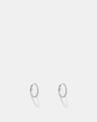 Vela Large Huggie Hoop Earrings - Silver