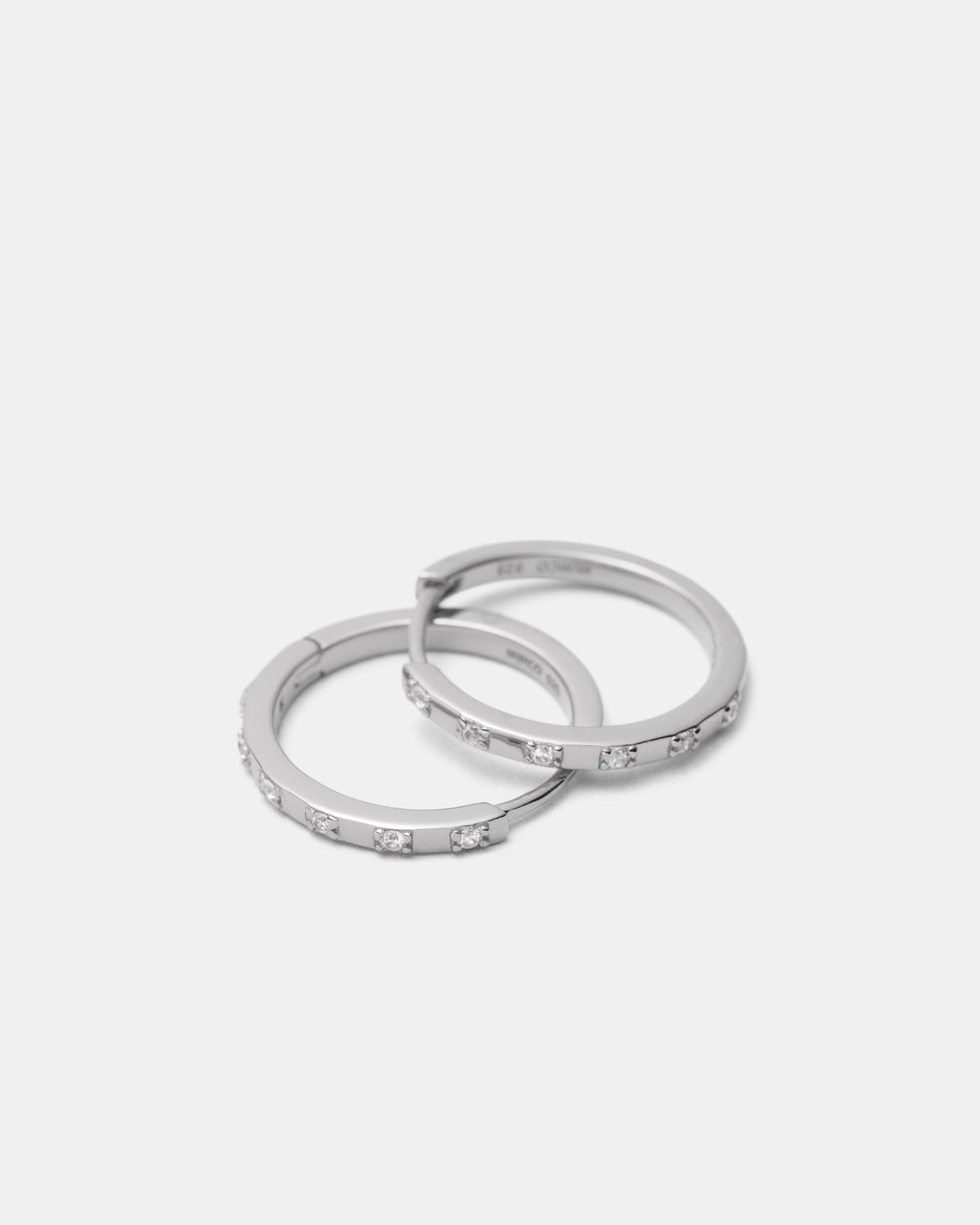 Vela Large Huggie Hoop Earrings - Silver